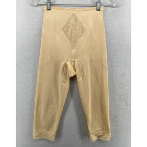 RAGO Shapewear M 28 Waistline Capri Pant Tummy Control Panel Beige USA Vintage